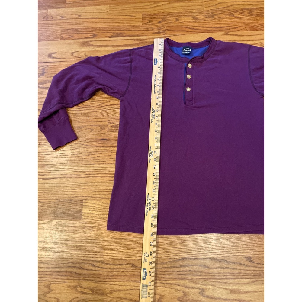 Vintage Duofold Men's Henley Shirt Large Purple Long Sleeve Dual Layer Thermals - Picture 6 of 7